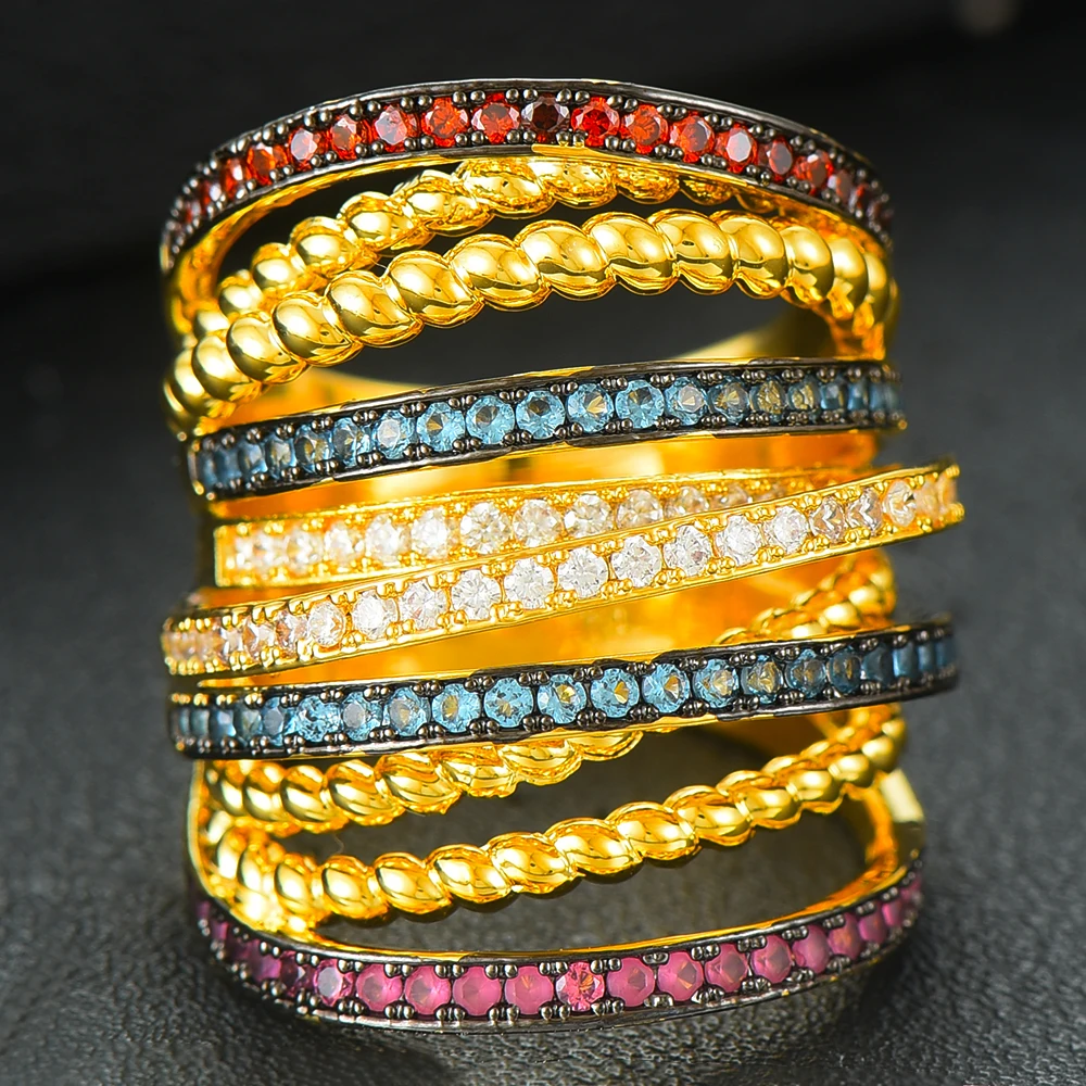 Женское кольцо GODKI Monaco дизайнерское Сверкающее свадебные с кубическим цирконом