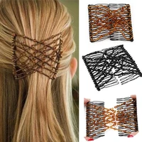 1pc woman elastic magic vintage fashion headband hair maker bun hair combs metal hairpins hair accessories for women