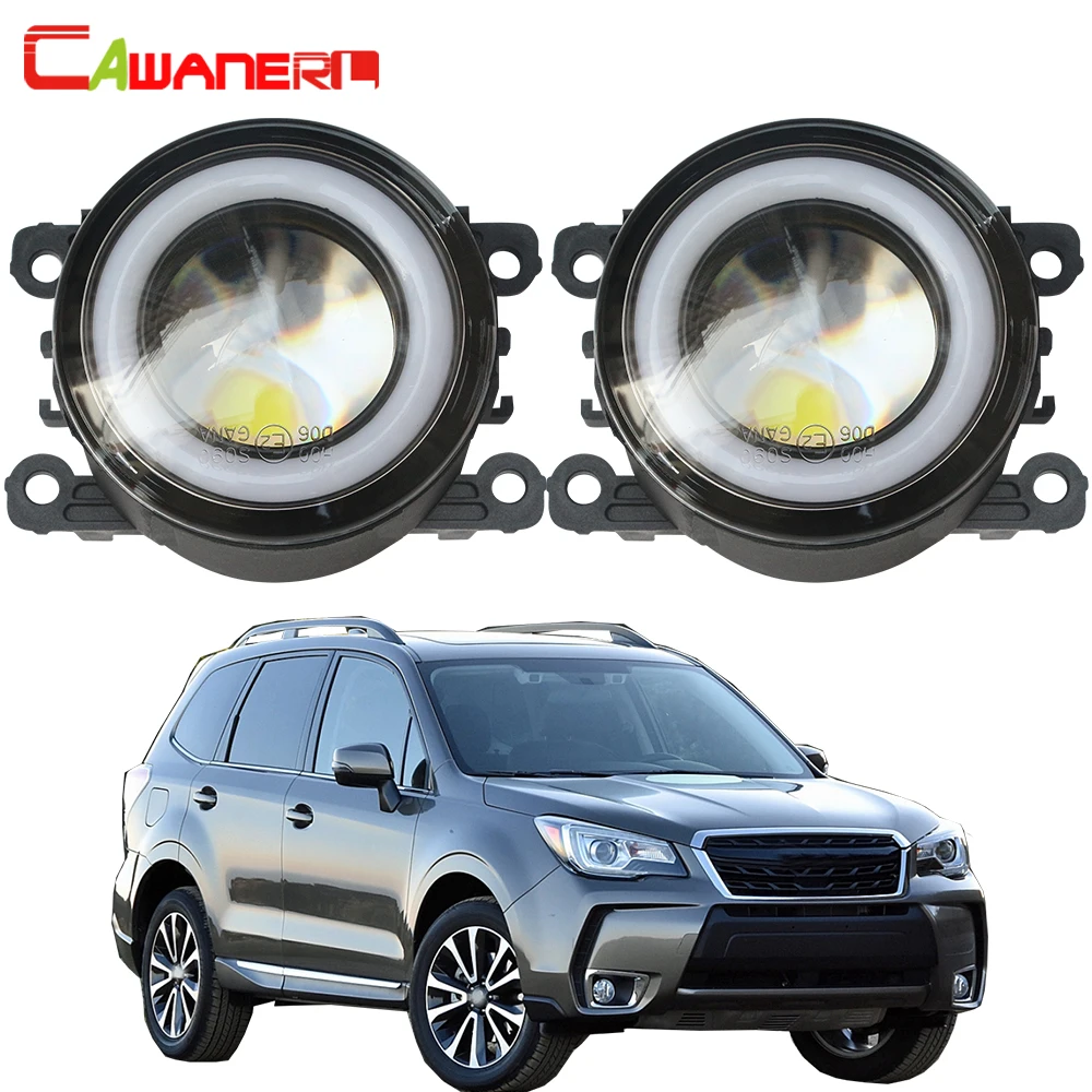 Cawanerl для Subaru Forester 2013 2018 автомобиля H11 светодиодный туман светильник Ангел глаз