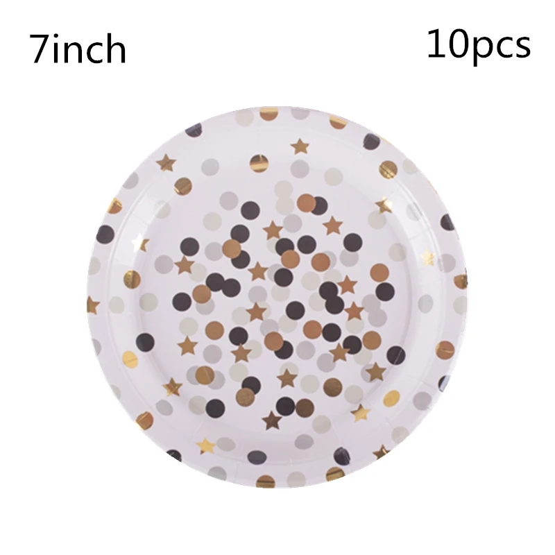 10pcs plate LISM 40 шт./компл. Красочные Dot бумажные чашки и тарелки Декор на свадьбу День рождения Baby Shower фестиваль для детей столовая посуда все для праздника - Цвет: 10pcs plate