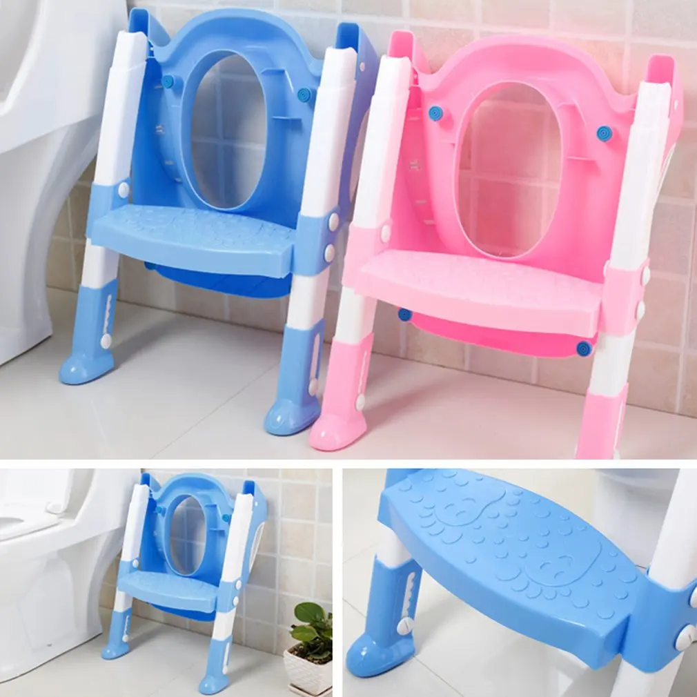 Foldable Children Potty Seat With Ladder Cover PP Toilet Adjustable Chair Pee Training Urinal Seating Potties for Boys Girls | Мать и