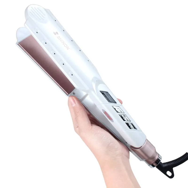 2 в 1 профессиональный ЖК выпрямитель для волос щипцы завивки утюги с быстрым