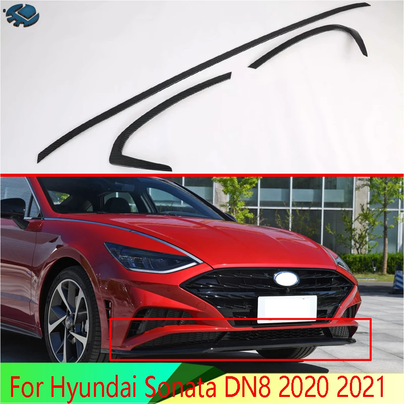 Для Hyundai Sonata DN8 2020 2021 углеродное волокно стиль покрытый перед бар бампер защитная