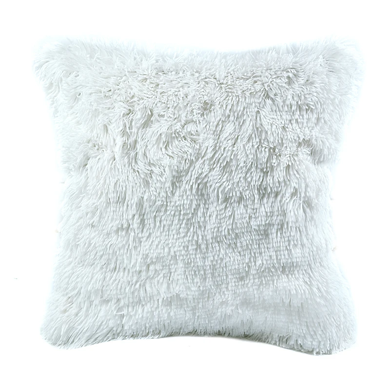 Pure White 45x45 см плюшевая наволочка для подушки, декоративная наволочка для дивана и кровати, мягкая уютная наволочка для подушки - Цвет: Pure White