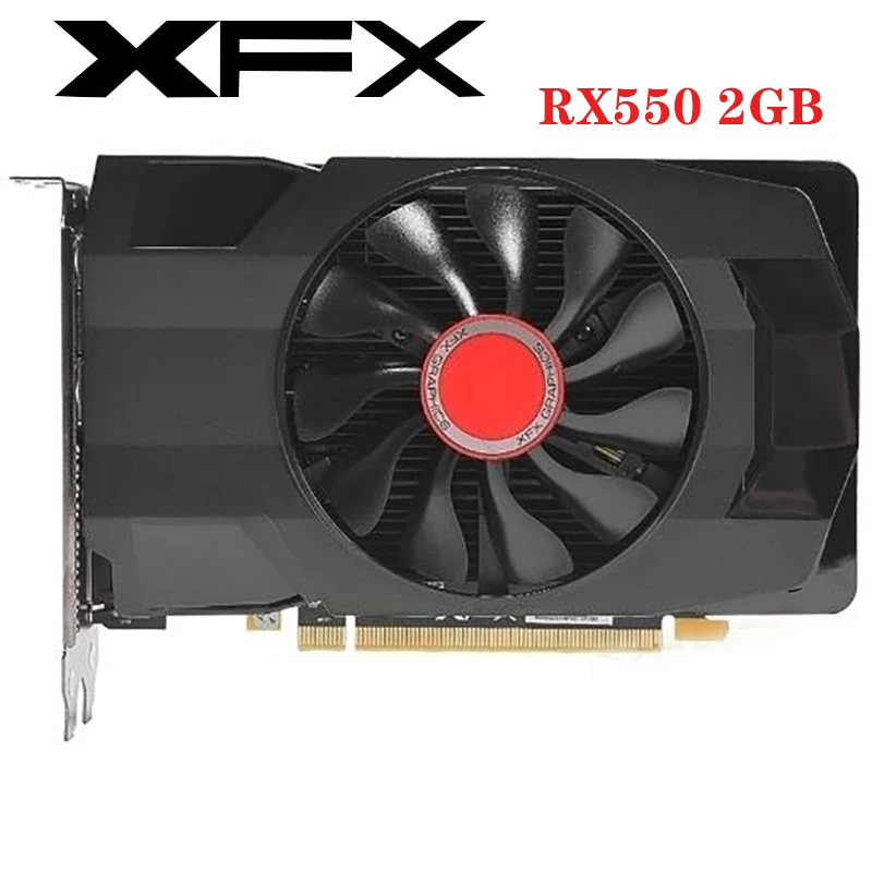 Бывшая в употреблении видеокарта XFX RX 550 2 ГБ для AMD Radeon RX550 Гб видеоэкранные карты