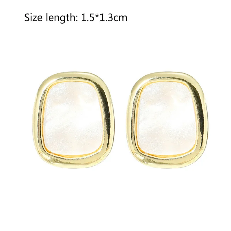 

Sweet Girl Earrings Korean Style New Style Simple Hong Kong Style Square Acrylic Net Red Fashion Earrings Women's Clothing