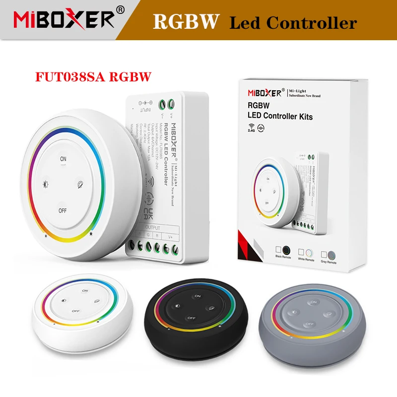 MIBOXER FUT038SA RGBW LED Controller Kits 12-24V 6A/Channel 2.4G Rainbow Remote Work For Led Strip Lamp Bulb