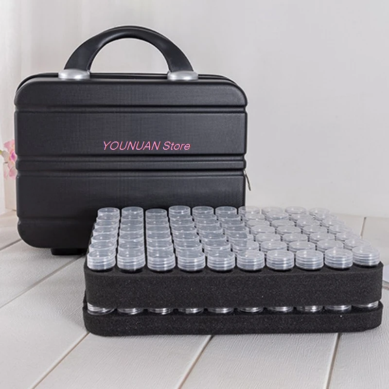 

140-Slot Diamond Schilderen Accessoires Opbergdoos Diy Diamant Borduurwerk Gereedschap Kralen Opslag Jar Ritssluiting Case