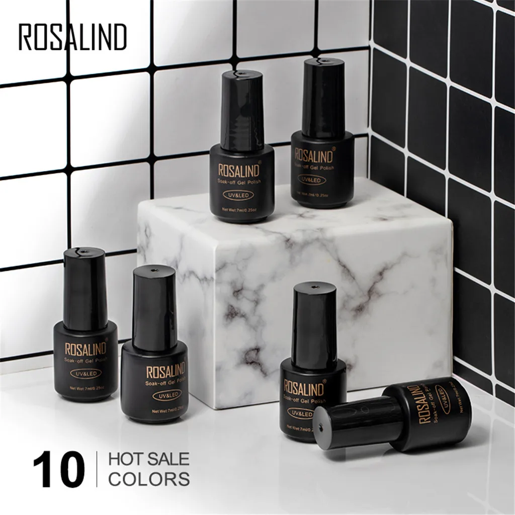 ROSALIND 7 мл Гель-лак для ногтей светящийся гель Яркий для дизайна ногтей маникюрный дизайн светодиодный/УФ лампа для украшения ногтей верхнее Базовое покрытие