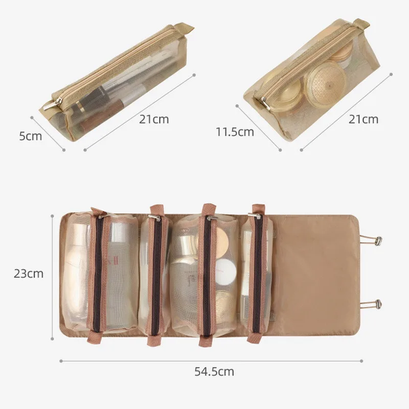 

Travel Cosmetic Bag Fashion Women Mesh Make Up Box Bags Beautician Necessarie Toiletry Makeup Brushes Lipstick Storage Organizer