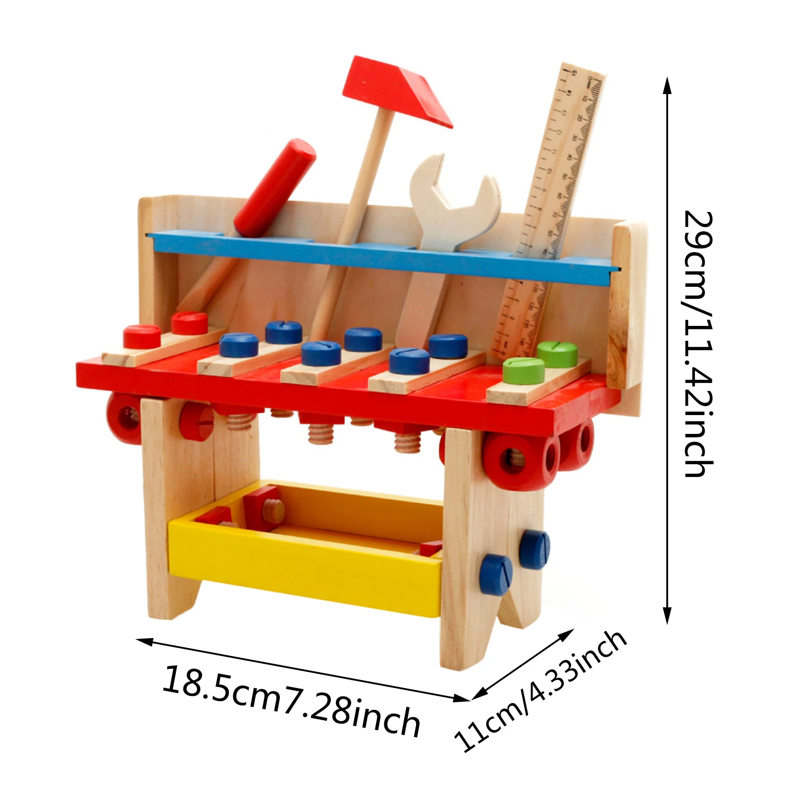 

Montessori Wooden Tool Workbench Toddler Bench Workshop Set Pretend Carpenters Play With Toolbox Building Construction Toy