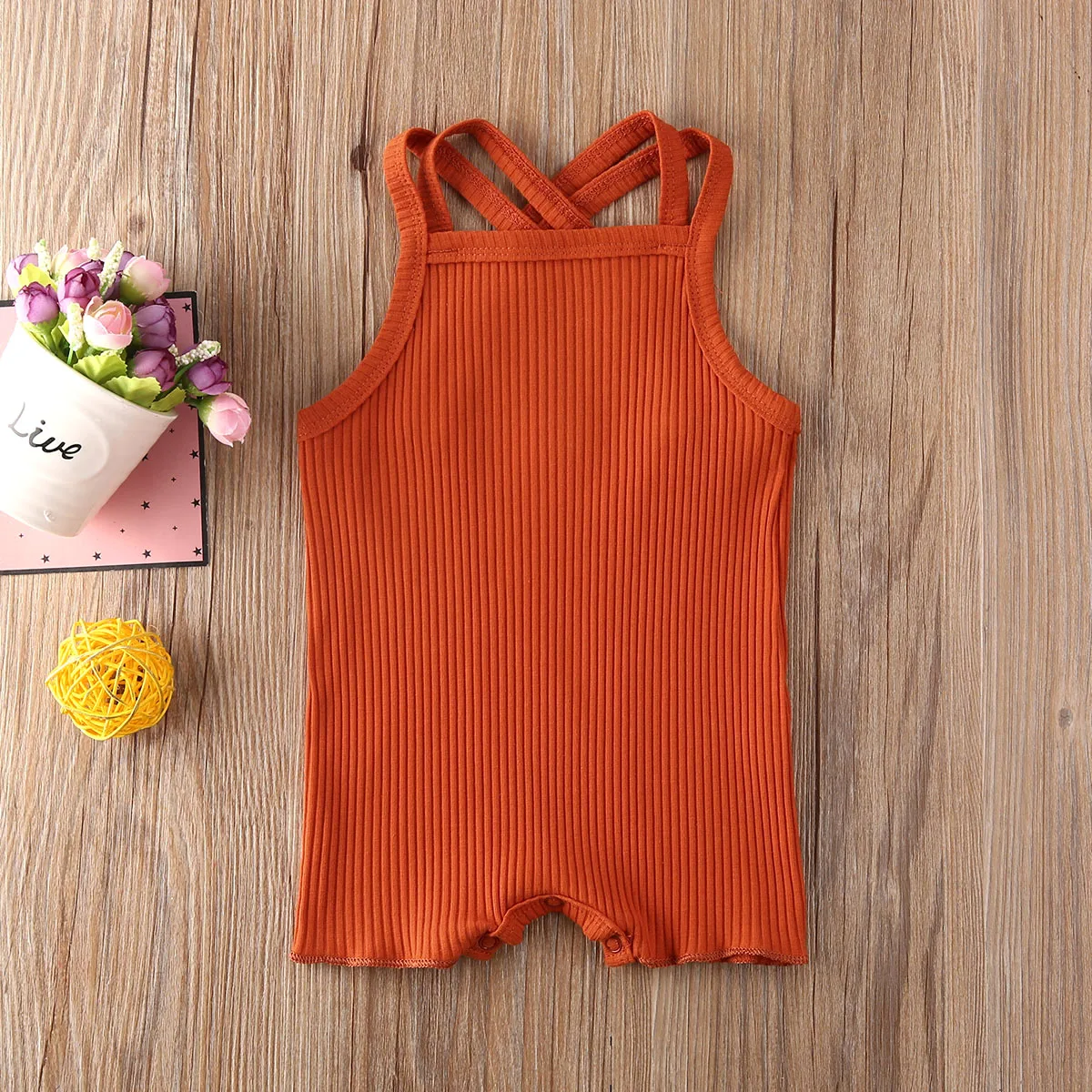 

Baby Summer Clothing Baby Kids Boy Girl Infant Romper Jumpsuit Cotton Outfits Set Ribbed Solid Clothes 0-18M
