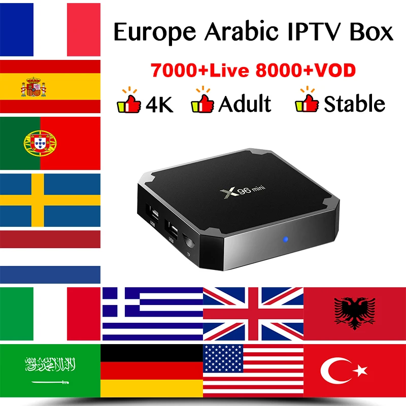 4K французский IP tv x96 Мини android tv box 7000 LIVE& 8000 VOD лучшая Испания Бельгия голландская Польша Великобритания Франция подписка Smart IP tv box