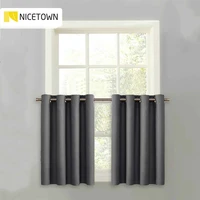 nicetown blackout tier valance curtain thermal insulated grommet top curtain panel with eyelets for kitchen half window 1pair