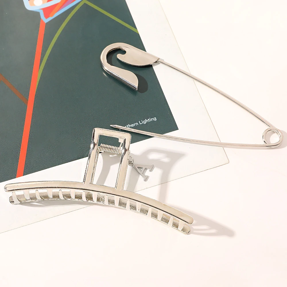 

Metal Shark Big Pin Hair Clip All-match Metal Simple Temperament Hair Claw Set Ornament Women Girls Hair Accessories Wholesale