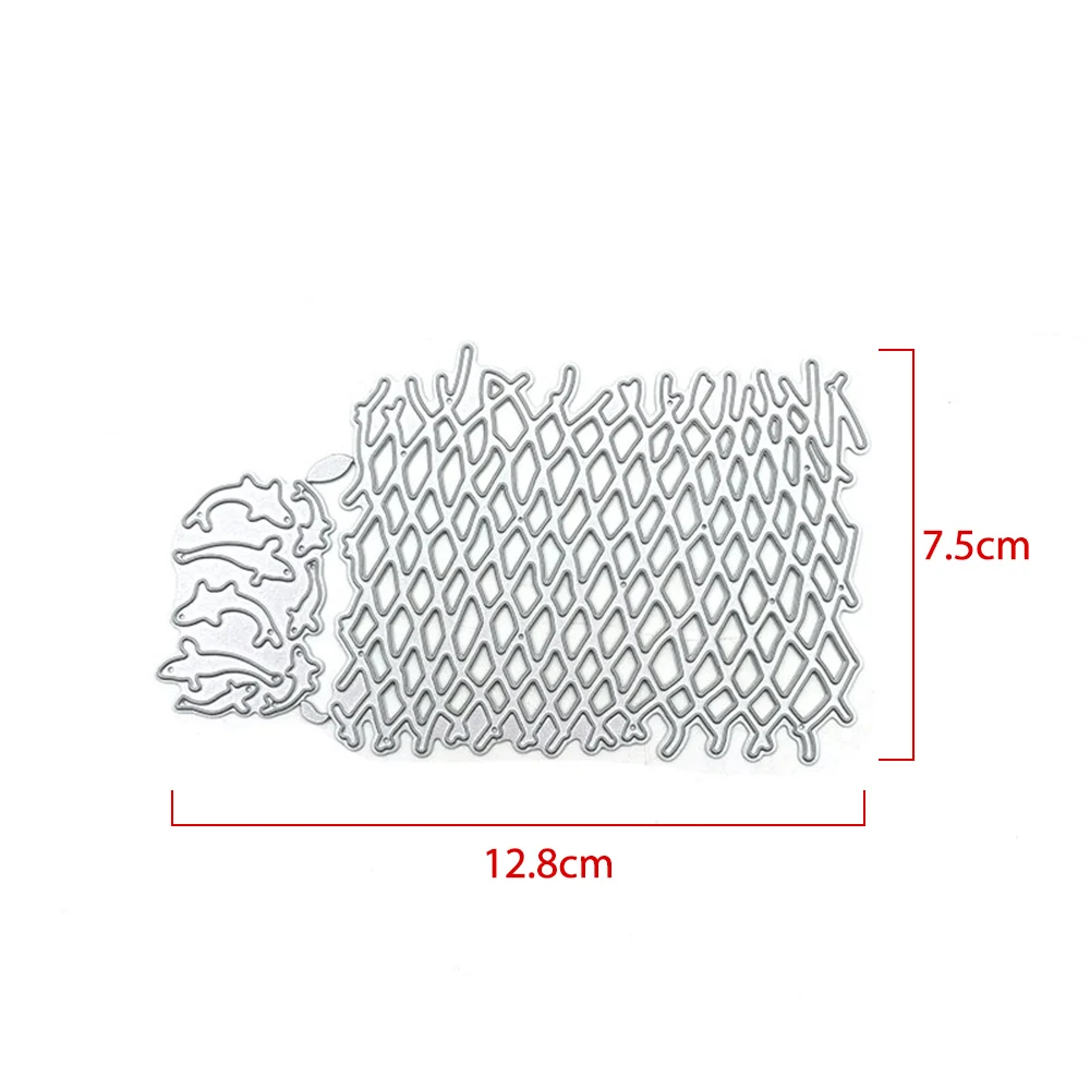 

DIY Frame Cutting Dies Stencil Carbon Steel Irregular Fishing Nets Background Knife Mold For Scrapbooking Photo Album Decor