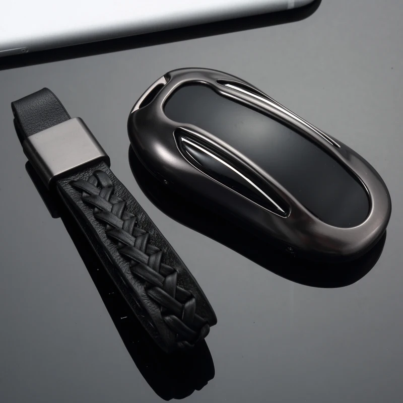 Аксессуары для Tesla MODEL 3 2021 кожаный чехол автомобильного ключа 1 шт. ремень