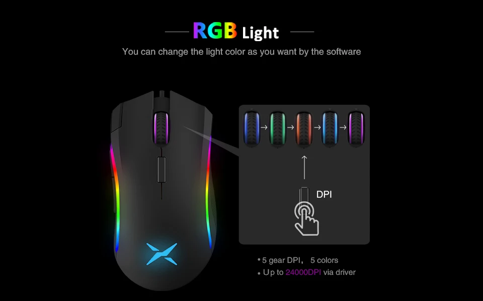 Delux M625 PMW3360 Проводная игровая мышь геймерская эргономичная 7D RGB светодиодный мыши с подсветкой оптическая компьютерная мышь Mause 24000 dpi для Overwatch