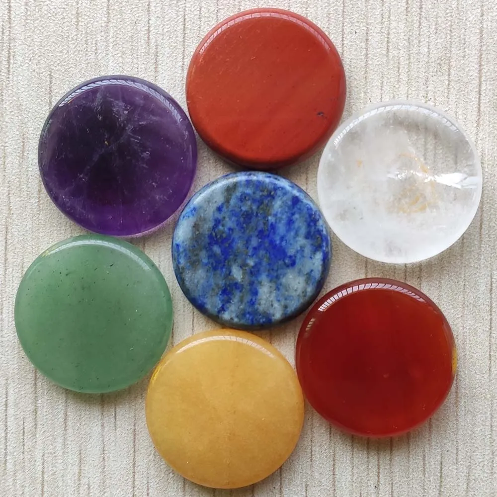 7 Чакр натуральный камень Ляпис рейки лечебная круглая форма без отверстий