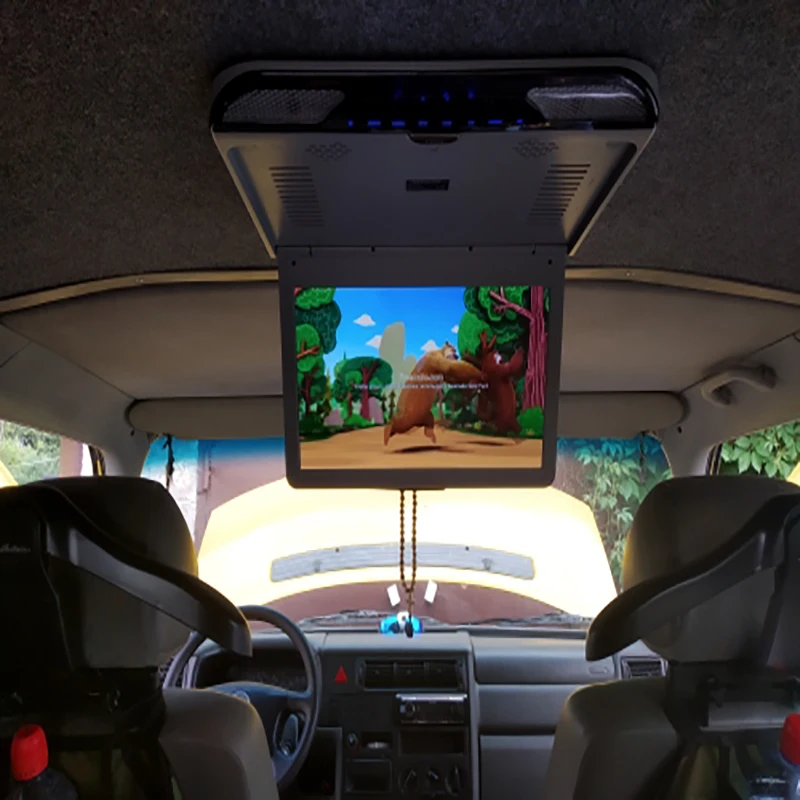 13.3 inch Car Flip Down Monitor Video Player 1920*1080P Full HD TFT LCD Screen TV 2 IR Wireless Headphone USB SD DMI MP5 - купить по