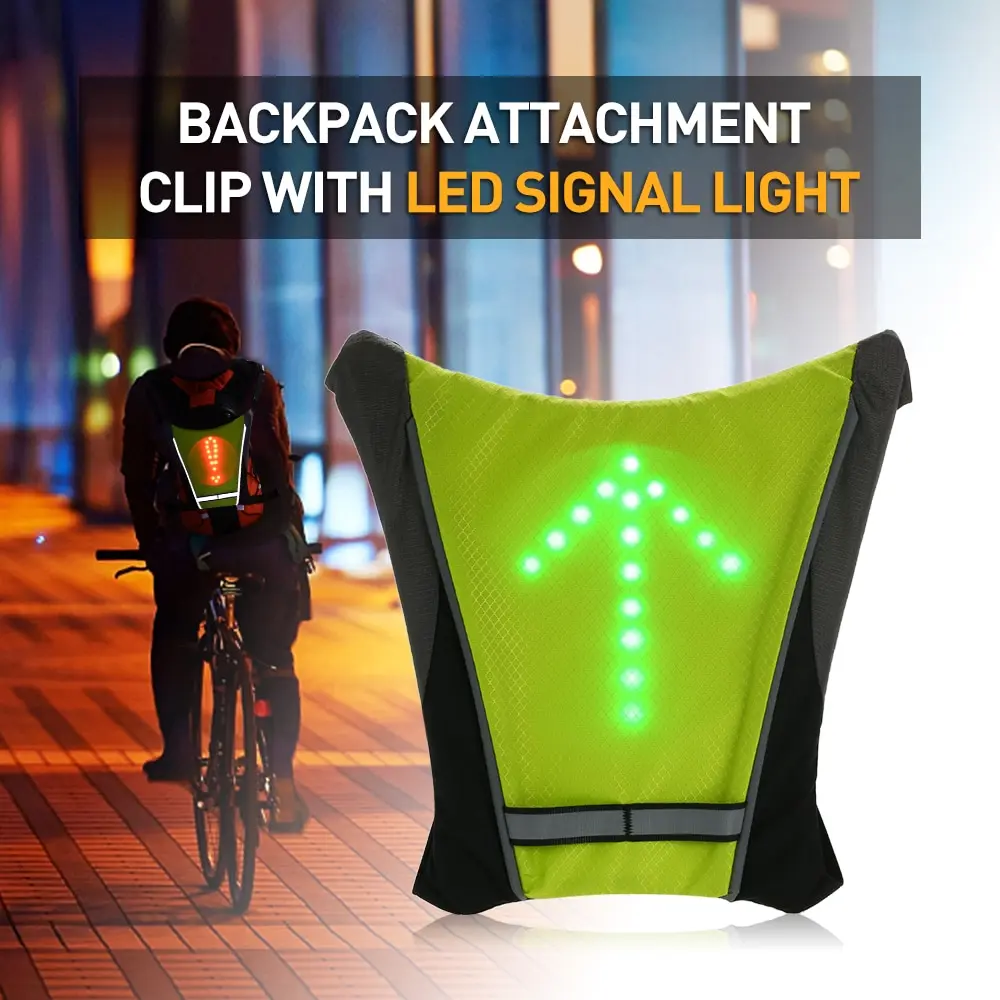 

Lixada LED Signal Light USB Rechargeable Reflective Backpack Attachment Clip Remote Control for Cycling Running Walking Jogging