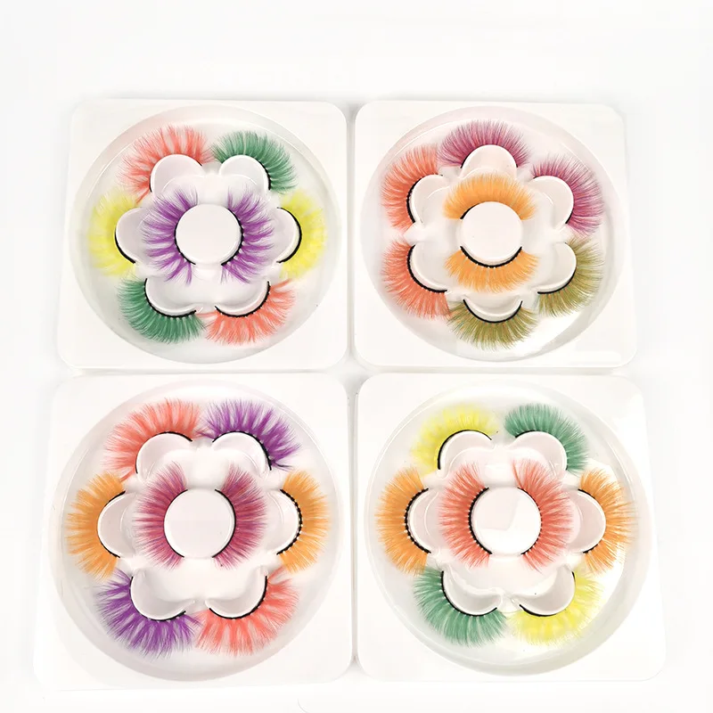 4 пары 3D белые норковые ресницы оптом натуральные длинные густые пушистые