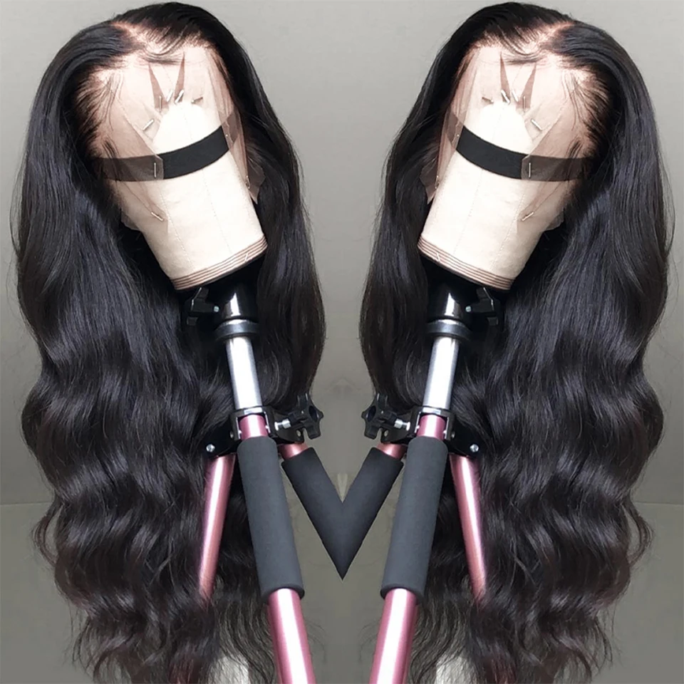 Парики из натуральных волос волнистые HD 28 Дюймов 30 дюймов Wig180 % | Шиньоны и парики