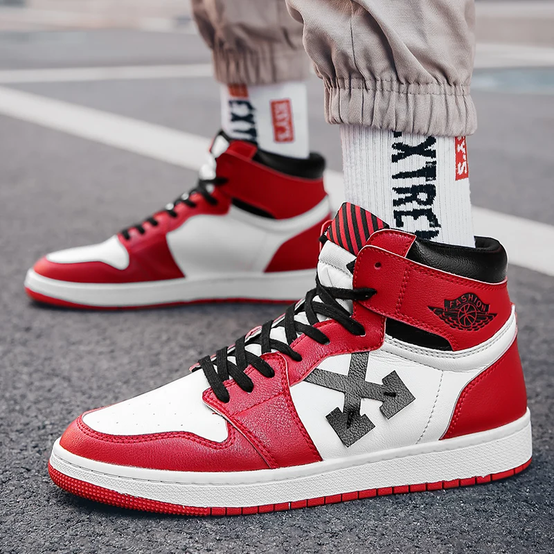 2019 мужские баскетбольные кроссовки AJ 1 цвета белый красный All-Star JD Forces спортивные