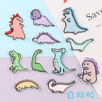 self adhesive cartoon dinosaur embroidery patches for clothing iron on clothes lovely animal appliques badge stripes sticker diy