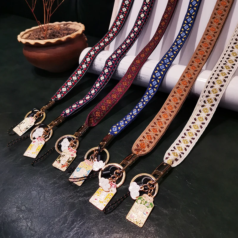 

Mobile phone lanyard Chinese style retro hanging neck for iPhone Huawei mobile phone case sling detachable anti-lost rope