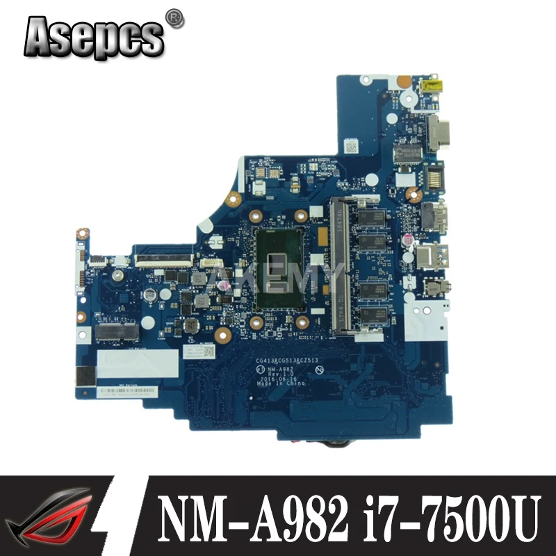 Akemy для For Lenovo ideapad 310 15IKB материнская плата ноутбука 5B20M29203 с i7 7500U CPU 4 Гб RAM NM A982 DDR4 MB