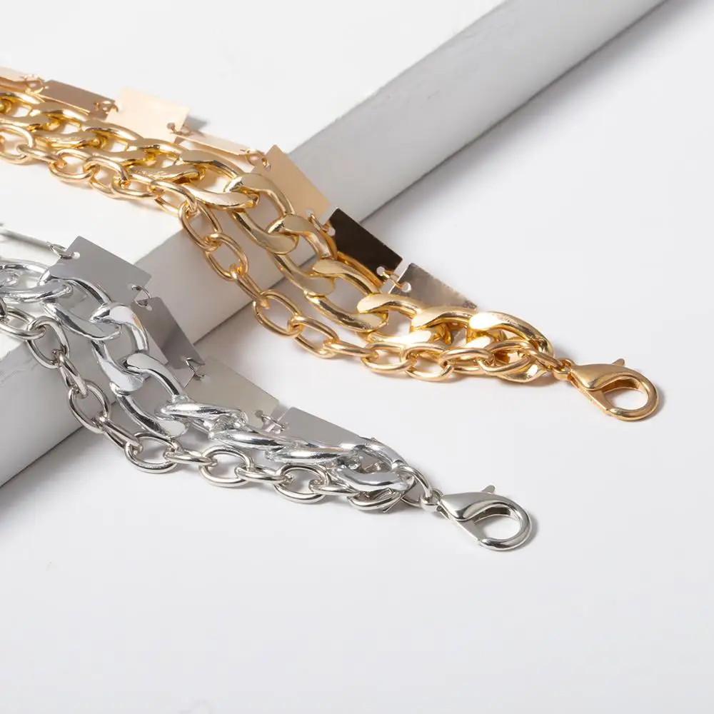 SHIXIN панк 3 слоя очаровательные браслеты для женщин Золотой/Серебряный цвет