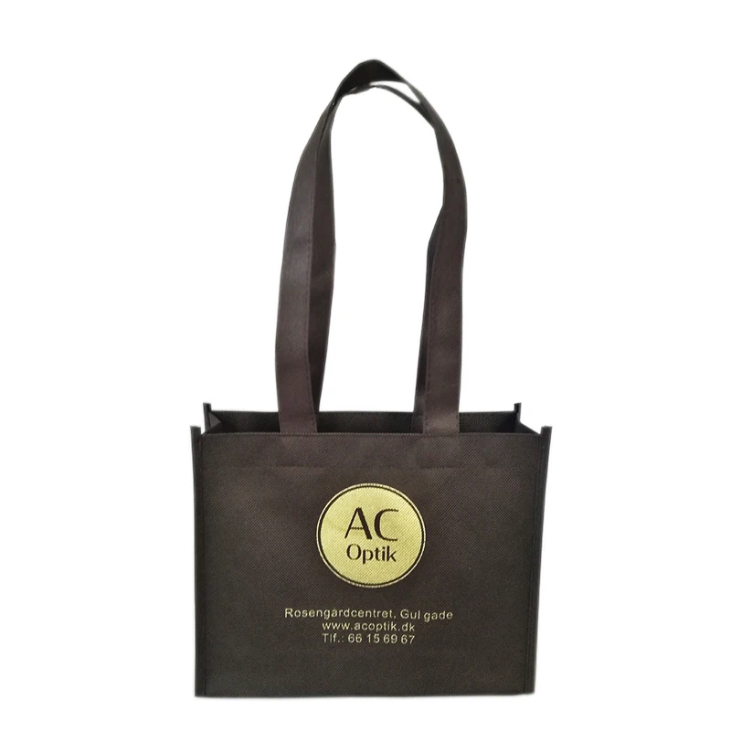 1000 шт./лот рекламная Экологически чистая маленькая коричневая Нетканая Сумка