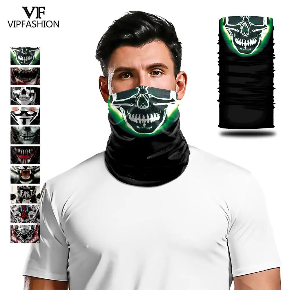 Модный клоун Джокер 3D забавное лицо Призрак печать шеи шарф волшебный лыжи