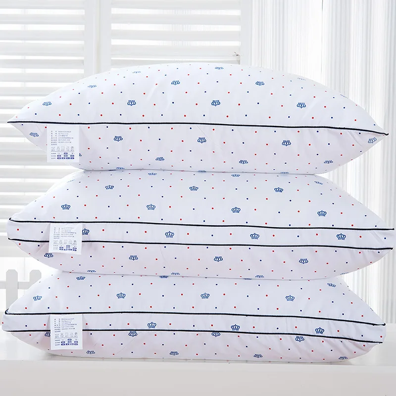 

Pure Cotton Checkered Single Feather Velvet Pillows Washable All-cotton soft resilience Pillow for Bedroom Bedding Cushion