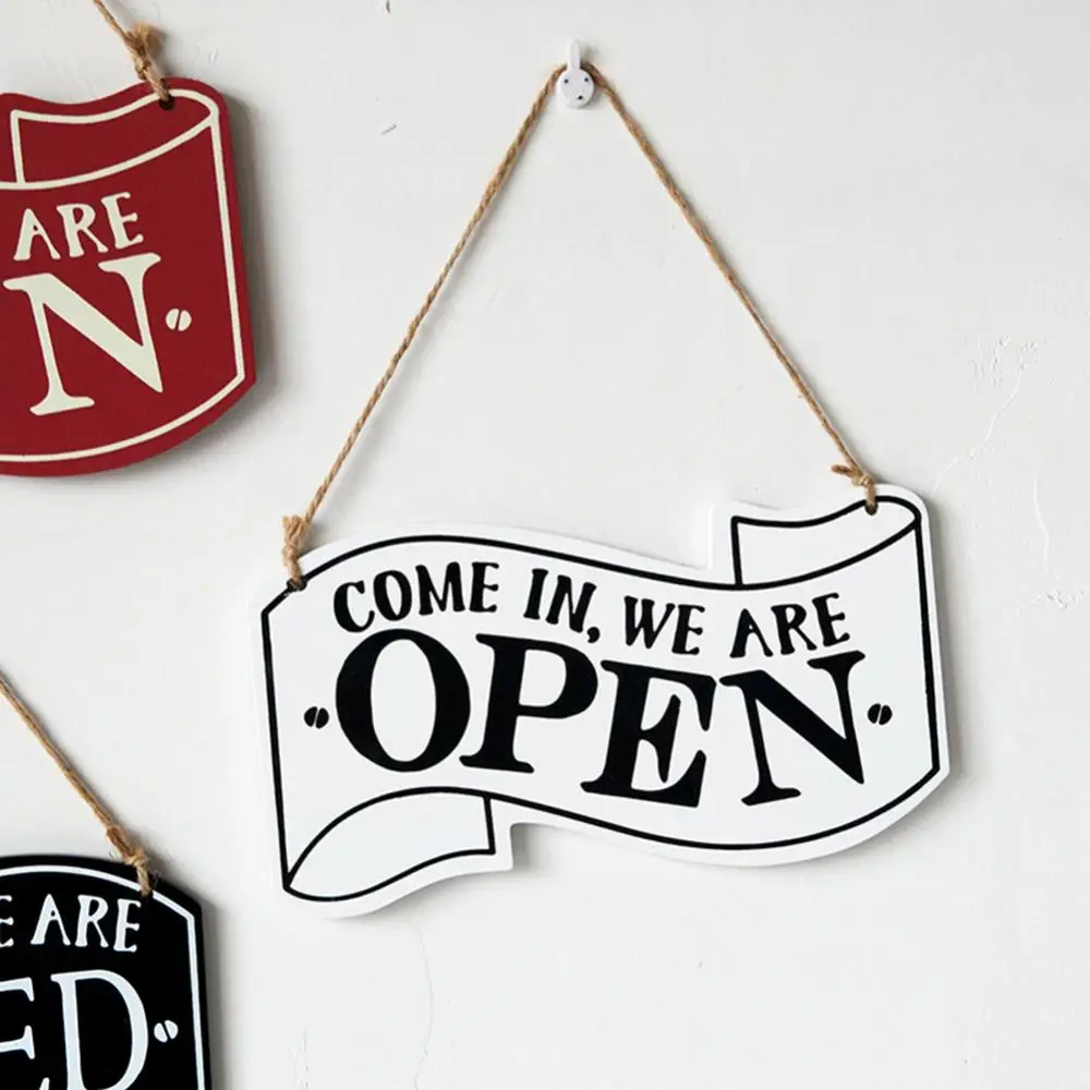 Double-sides Wall Modern Art Creative Store Decoration Door Indoor Hanging Sign Open/Closed | Дом и сад