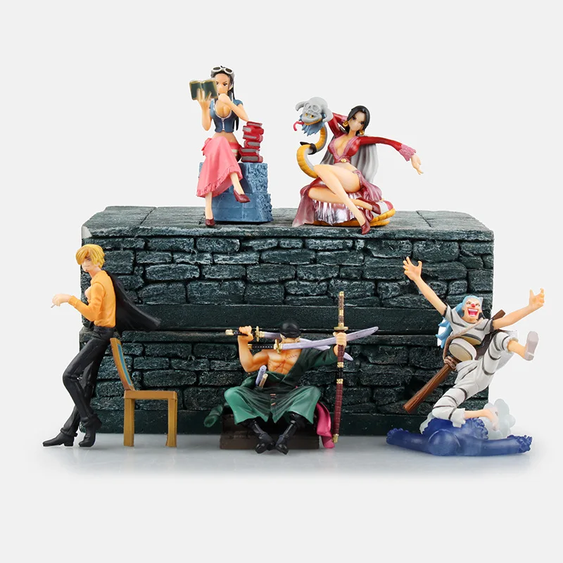 

Аниме One Piece Boa Hancock Sanji Roronoa Zoro Robin Багги ПВХ экшн-фигурка Коллекционная модель детские игрушки кукла подарок 5 шт./компл.