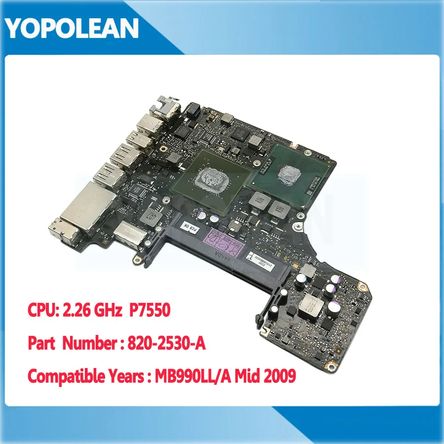 Материнская плата 661-5230 для Macbook Pro 1" A1278 материнская плата 2,26 ГГц Core 2 Duo P7550 820-2530-A MB990 Mid 2009