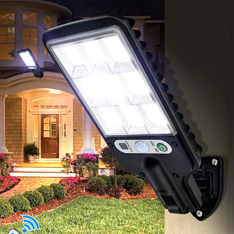 

Outdoor Led Solar Light Wall Lamp Powerful Waterproof with Motion Sensor for Home Patio Path Yard Pool Garden Street Lighting