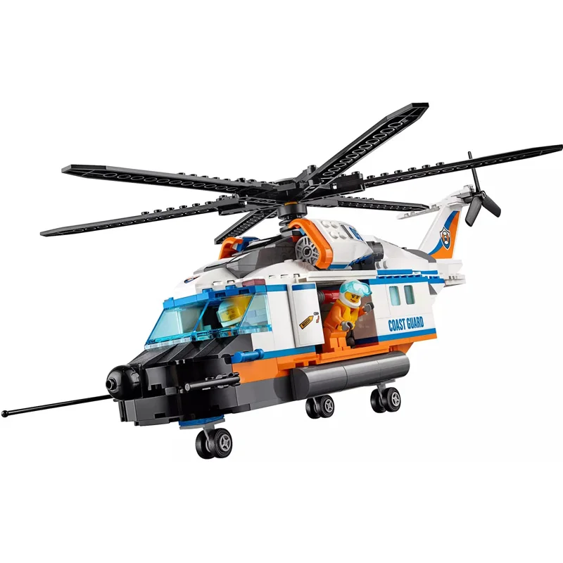 Helic&oacute;ptero de rescate pesado de la serie City 10754, rompecabezas ensamblado, bloques de construcci&oacute;n para ni&ntilde;os, regalos, 60166-1