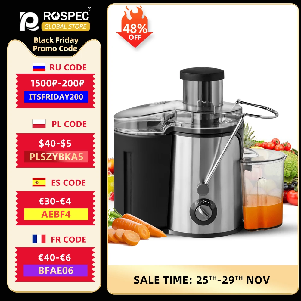 Rospec Electric Juicer Fruit Vegetable Food Processor Mixer 2Speed Stainless Steel For Home Meat Grinding Machine Blender | Бытовая