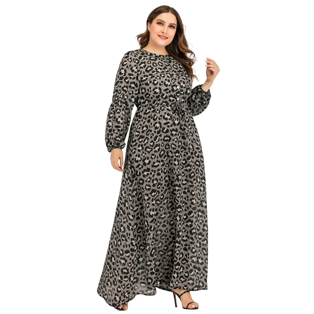 Женское платье с цветочным принтом и длинным рукавом 3XL | Тематическая одежда