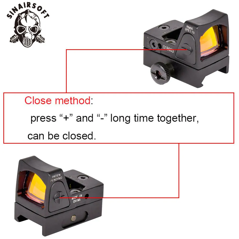 SINAIRSOFT мини RMR Red Dot прицел Тактический Регулируемый для страйкбола охоты | Спорт и