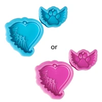1set love keychain silicone mold with hole keyring pendant handmade valentines day gift jewelry making silicone diy mou