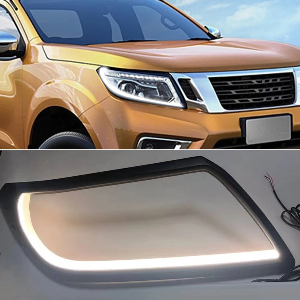 1 пара 12V Светодиодный дневной светильник DRL для Nissan Navara NP300 2015 2016 2017 2018 2019 головной