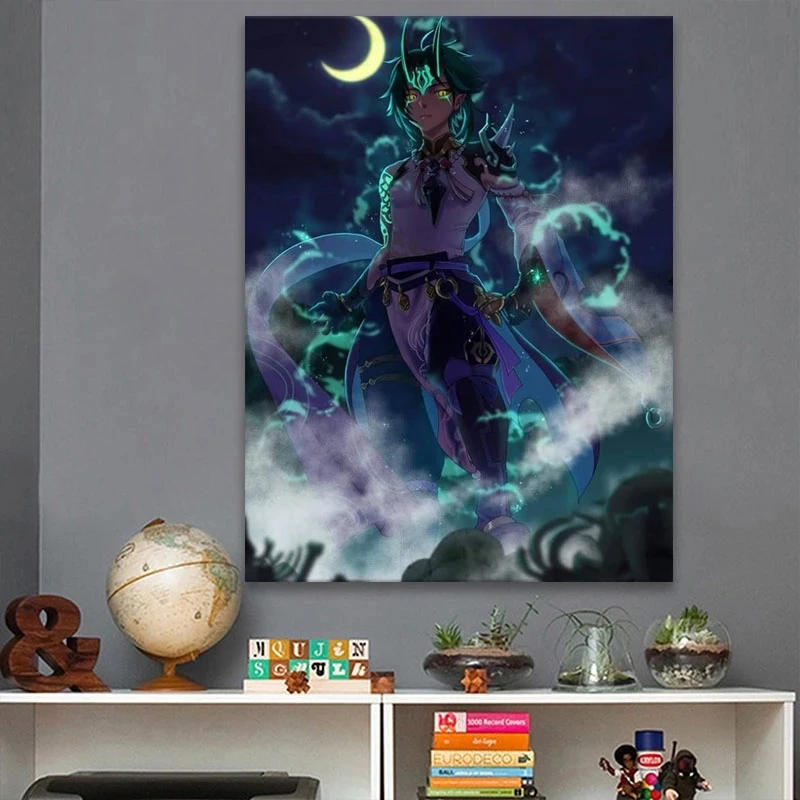 

Anime Xiao Genshin Impact Canvas Decoration Prints Poster Pictures Home Decor Living Room Bedroom Art Painting
