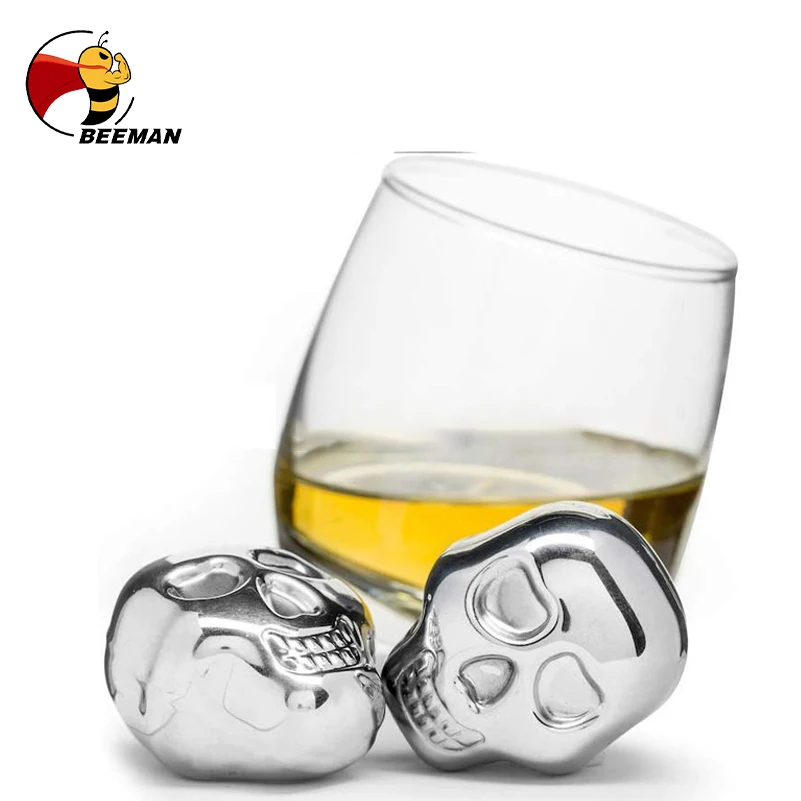 Кубики для виски и водки Beeman охладитель из нержавеющей стали с черепом напитков