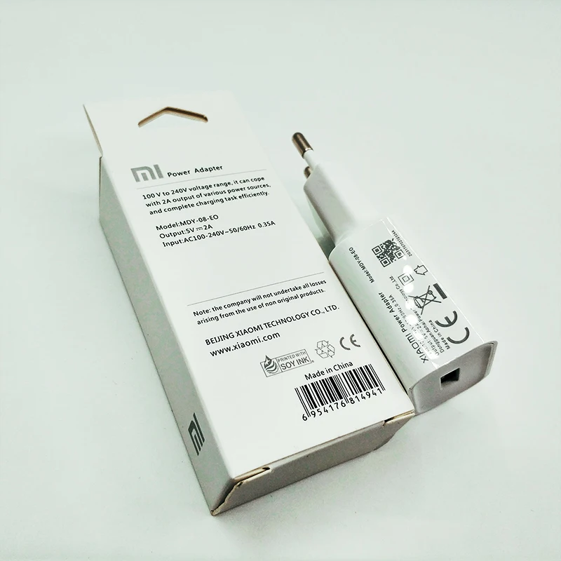 Адаптер зарядного устройства Xiaomi 5V2A с европейской вилкой кабель Micro USB/Type C для mi 9