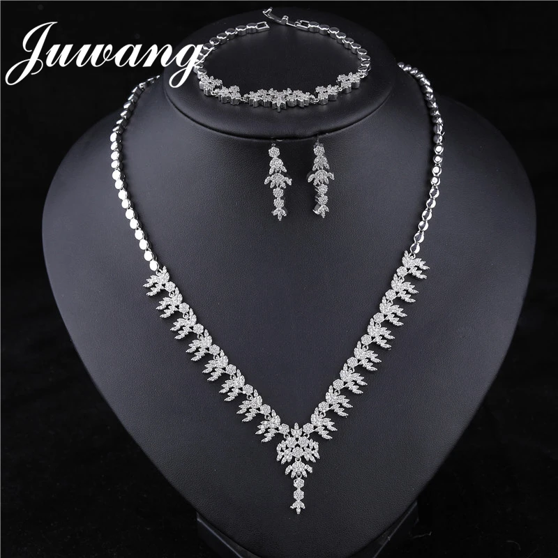 JS18120107 JUWANG, африканские Свадебные ювелирные изделия, Дубай, турецкие ювелирные изделия, романтические цветные дизайнерские ювелирные наборы, ожерелье, Acero Inoxidable Joyeria Mujer - Окраска металла: JS18120107