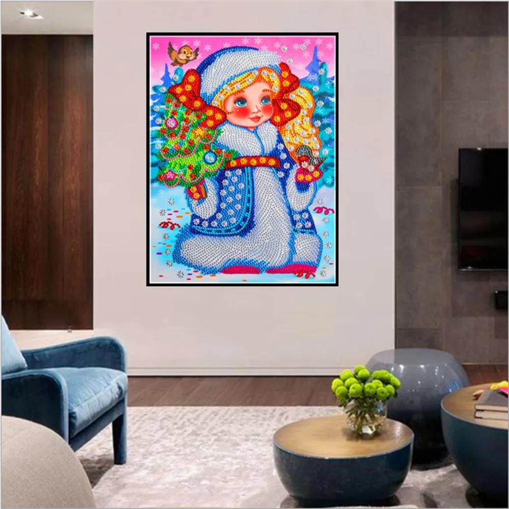 

5D Diamond Painting Christmas Girl DIY Crystal Rhinestone Embroidery Home Decor For Bedrooms Living Rooms Christmas Girl Decor G